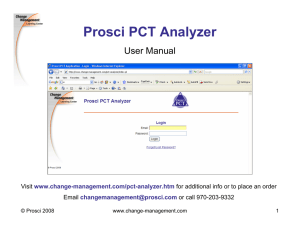 Prosci PCT Analyzer User Manual Visit
