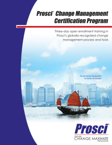 Prosci Change Management Certification Program MAXIMIZE
