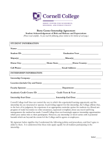 Berry Center Internship Agreement