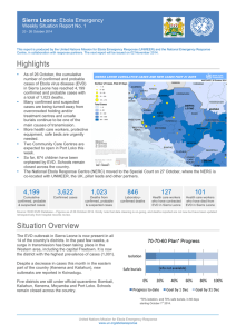 Sierra Leone: Weekly Situation Report No. 1