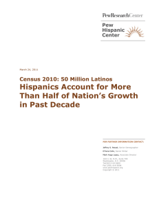 Hispanics Account for More Than Half of Nation’s Growth in Past Decade