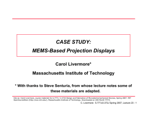 CASE STUDY: MEMS-Based Projection Displays Carol Livermore* Massachusetts Institute of Technology