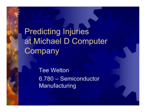 Predicting Injuries at Michael D Computer Company Tee Welton