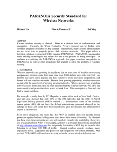 PARANOIA Security Standard for Wireless Networks