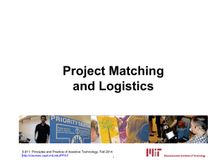 Project Matching and Logistics
