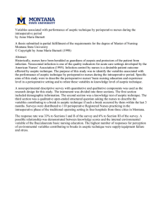 Variables associated with performance of aseptic technique by perioperative nurses... intraoperative period