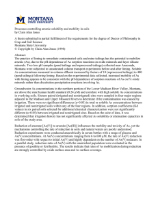 Processes controlling arsenic solubility and mobility in soils