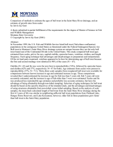 Comparison of methods to estimate the ages of bull trout... estimate of growth rates from scales