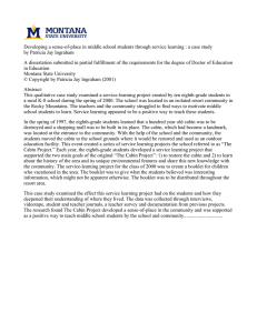 Developing a sense-of-place in middle school students through service learning :... by Patricia Jay Ingraham