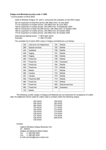 Antigua and Barbuda (country code +1 268) - Communication of 29.IX.2003: