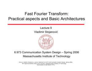 Fast Fourier Transform: Practical aspects and Basic Architectures