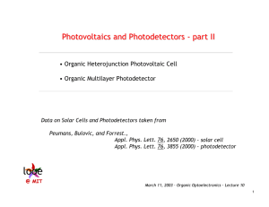 Photovoltaics and Photodetectors - part II