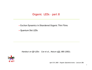 Organic  LEDs – part 8 • Quantum Dot LEDs