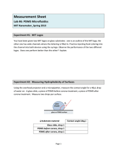 Measurement Sheet Lab #6: PDMS Microfluidics