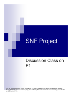 SNF Project Discussion Class on P1