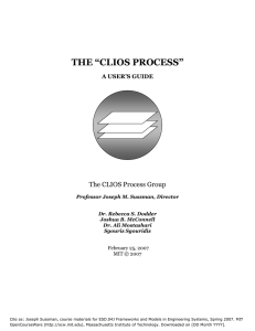 THE “CLIOS PROCESS” The CLIOS Process Group A USER’S GUIDE