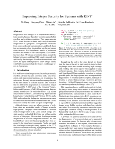 Improving Integer Security for Systems with K INT ∗