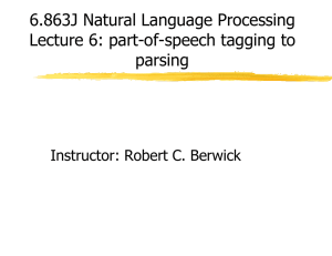 6.863J Natural Language Processing Lecture 6: part-of-speech tagging to parsing