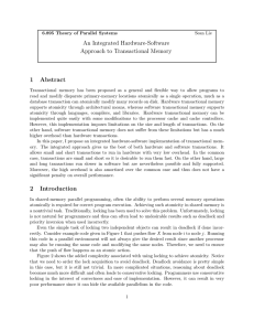 1 Abstract  An  Integrated  Hardware-Software