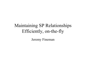 Maintaining SP Relationships Efficiently, on-the-fly Jeremy Fineman