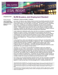 NLRB Broadens Joint Employment Standard
