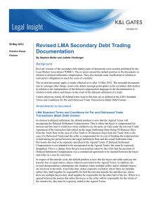 Revised LMA Secondary Debt Trading Documentation Background