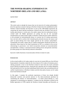 THE POWER-SHARING EXPERIENCE IN NORTHERN IRELAND AND SRI LANKA