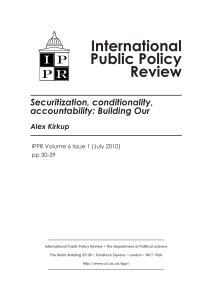 International Public Policy Review Securitization, conditionality,