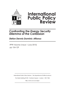 International Public Policy Review Confronting the Energy Security