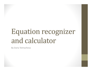 Equation	recognizer and	calculator By Daria Tolmacheva