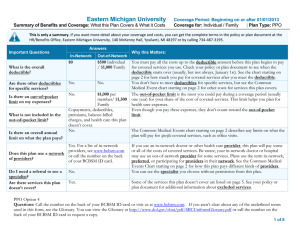Eastern Michigan University  Coverage Period: Beginning on or after 01/01/2013