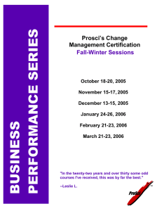 Prosci’s Change Management Certification  Fall-Winter Sessions