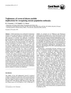 Coral Reefs Taphonomy of crown-of-thorns starfish: implications for recognizing ancient population outbreaks