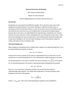Structural Resonance and Damping Jake Lehman and Raisa Ebner