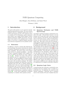 NMR Quantum Computing 1 Introduction 2