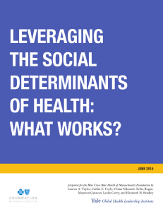 LEVERAGING THE SOCIAL DETERMINANTS OF HEALTH: