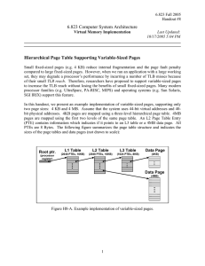6.823 Computer System Architecture Hierarchical Page Table Supporting Variable-Sized Pages