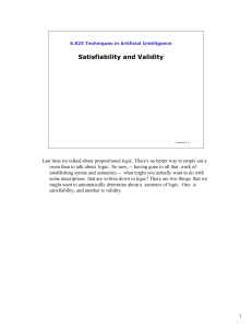 Satisfiability and Validity