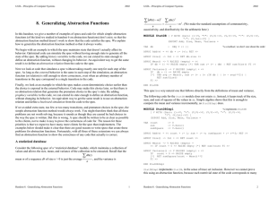 8.  Generalizing Abstraction Functions ∑ ( )