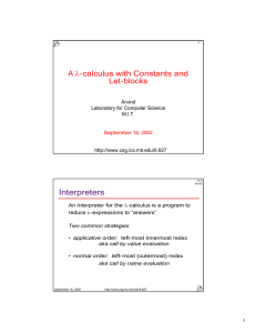 λ A - calculus with Constants and Let- blocks