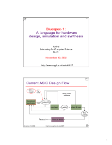 Bluespec­ 1: A language for hardware design, simulation and synthesis