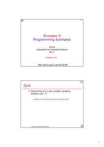 Bluespec-5 Programming Examples Quiz