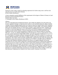 Sensitivity of the Century model for estimating sequestered soil carbon... map data sources in north central Montana