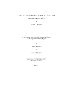 PROVE IT! TESTING A TEACHING STRATEGY TO DEVELOP ARGUMENTATION SKILLS by