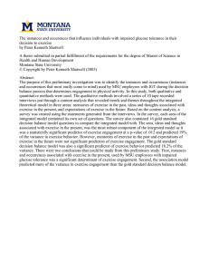 The instances and occurences that influence individuals with impaired glucose... decision to exercise