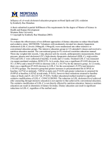 Influence of a 6-week cholesterol education program on blood lipids... by Kimberly Rae Monahan