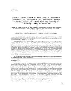 Effect  Trichosanthes Follicular Kinetics and Estrous Cycle for Screening of