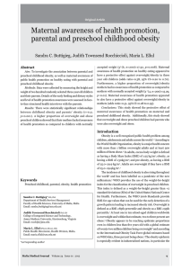 Maternal awareness of health promotion, parental and preschool childhood obesity