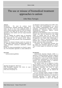 The use or misuse of biomedical treatment approaches to autism