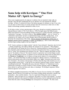 Some help with Kerrigan: &#34;`One First Matter All’: Spirit As Energy&#34;